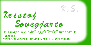 kristof sovegjarto business card